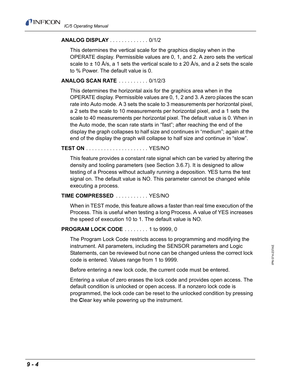 INFICON IC/5 Thin Film Deposition Controller User Manual | Page 202 / 312