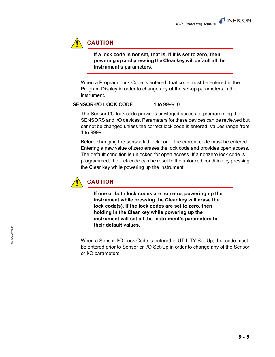 Caution | INFICON IC/5 Thin Film Deposition Controller User Manual | Page 203 / 312