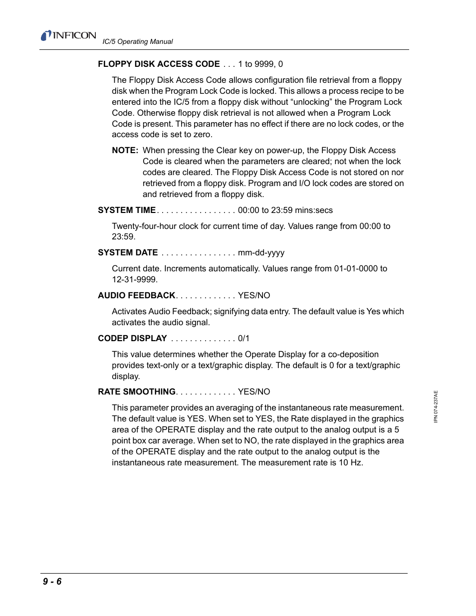 INFICON IC/5 Thin Film Deposition Controller User Manual | Page 204 / 312