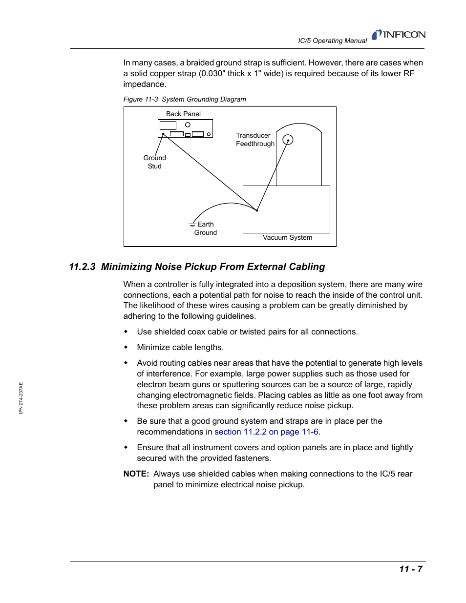 3 minimizing noise pickup from external cabling | INFICON IC/5 Thin Film Deposition Controller User Manual | Page 239 / 312