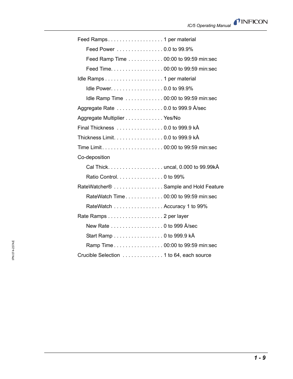 INFICON IC/5 Thin Film Deposition Controller User Manual | Page 25 / 312