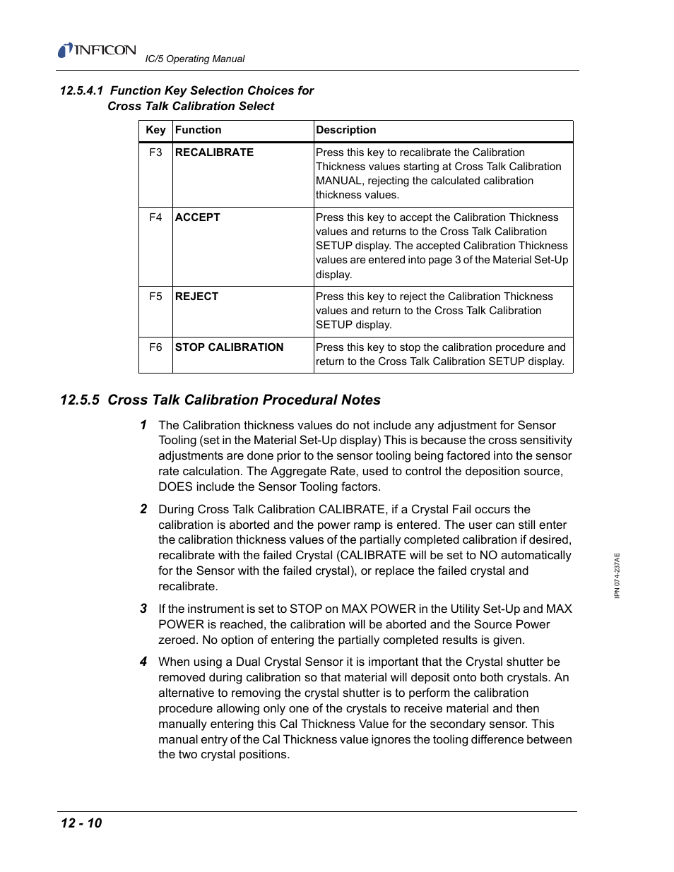 5 cross talk calibration procedural notes, This is | INFICON IC/5 Thin Film Deposition Controller User Manual | Page 256 / 312