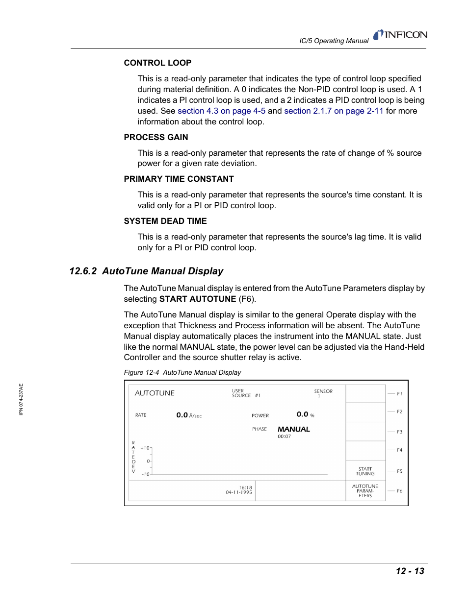 2 autotune manual display | INFICON IC/5 Thin Film Deposition Controller User Manual | Page 259 / 312