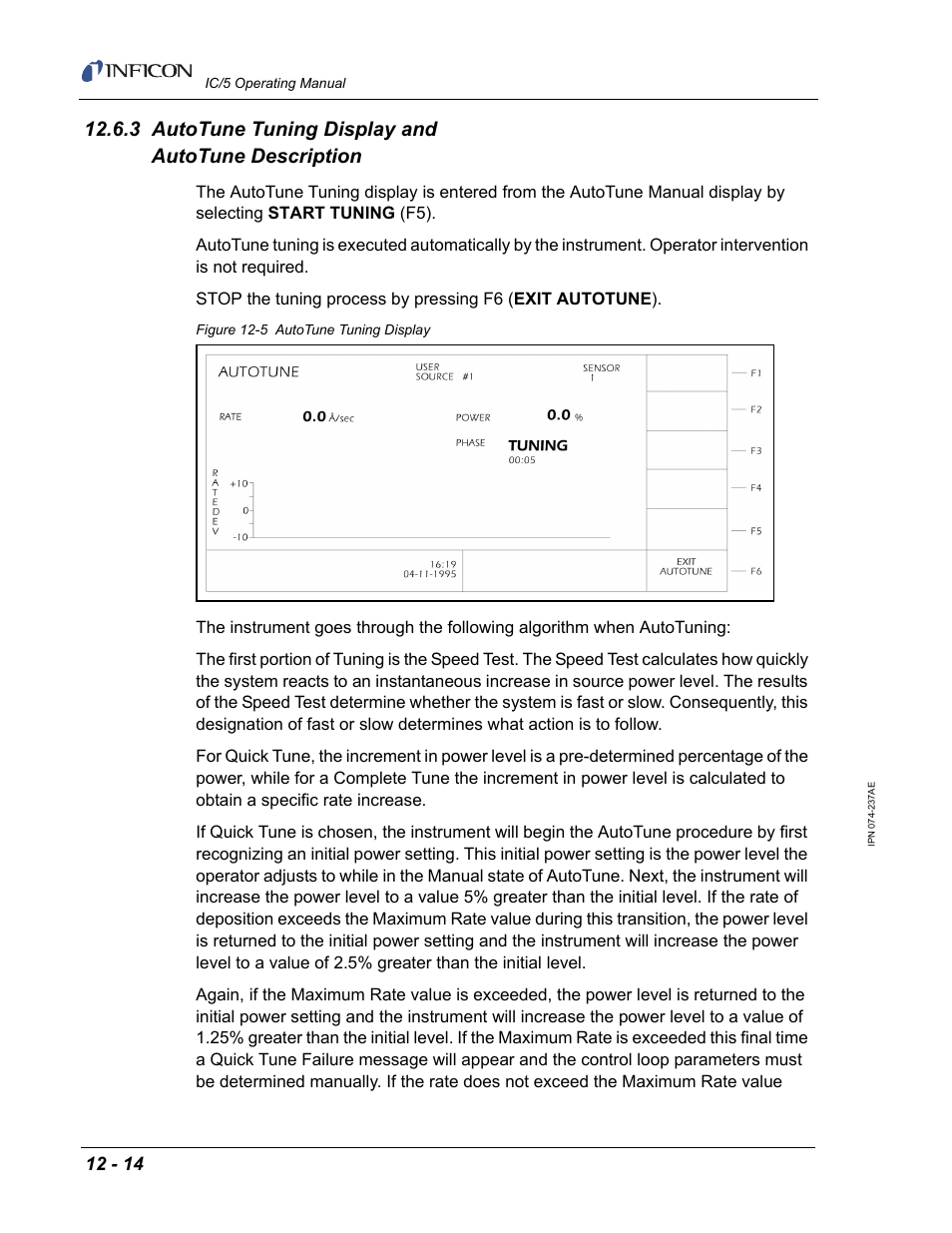 3 autotune tuning display and autotune description | INFICON IC/5 Thin Film Deposition Controller User Manual | Page 260 / 312