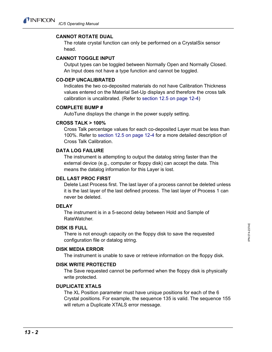 INFICON IC/5 Thin Film Deposition Controller User Manual | Page 266 / 312