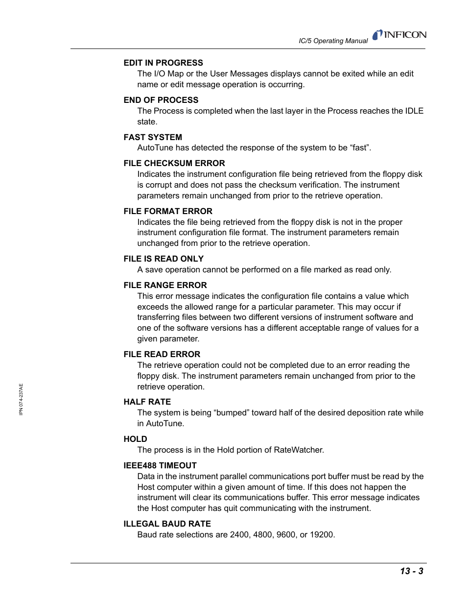 INFICON IC/5 Thin Film Deposition Controller User Manual | Page 267 / 312