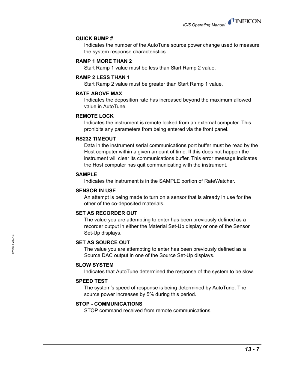 INFICON IC/5 Thin Film Deposition Controller User Manual | Page 271 / 312