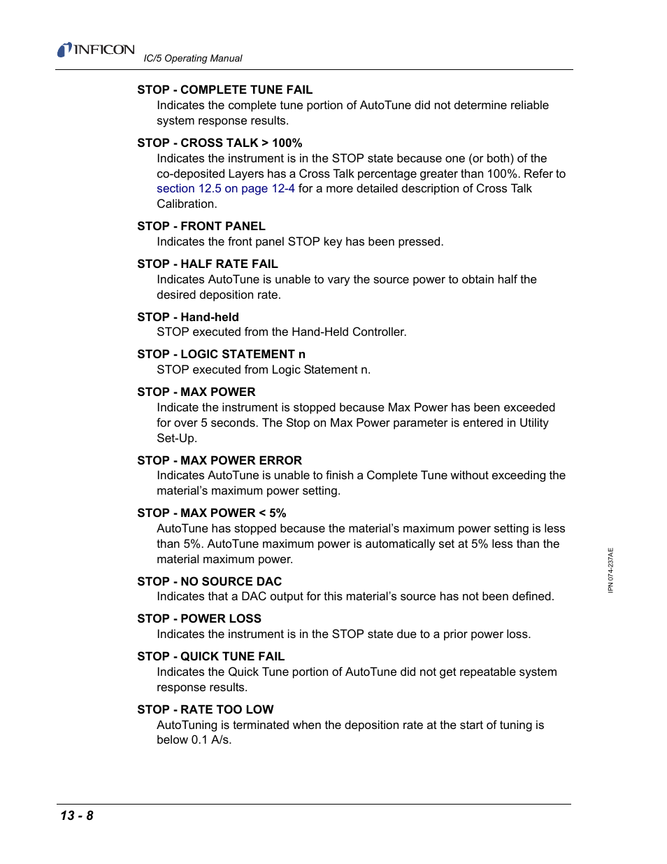 INFICON IC/5 Thin Film Deposition Controller User Manual | Page 272 / 312