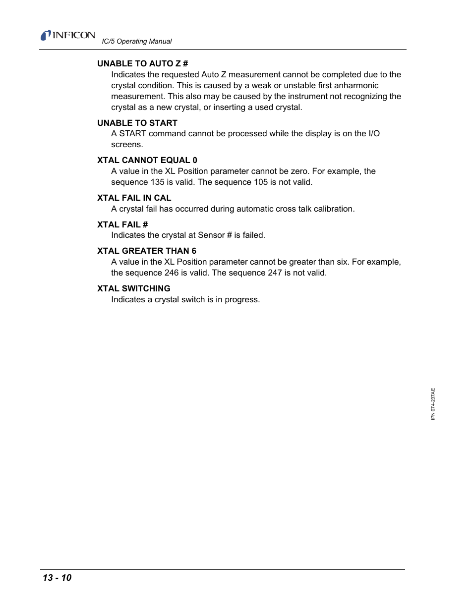 INFICON IC/5 Thin Film Deposition Controller User Manual | Page 274 / 312