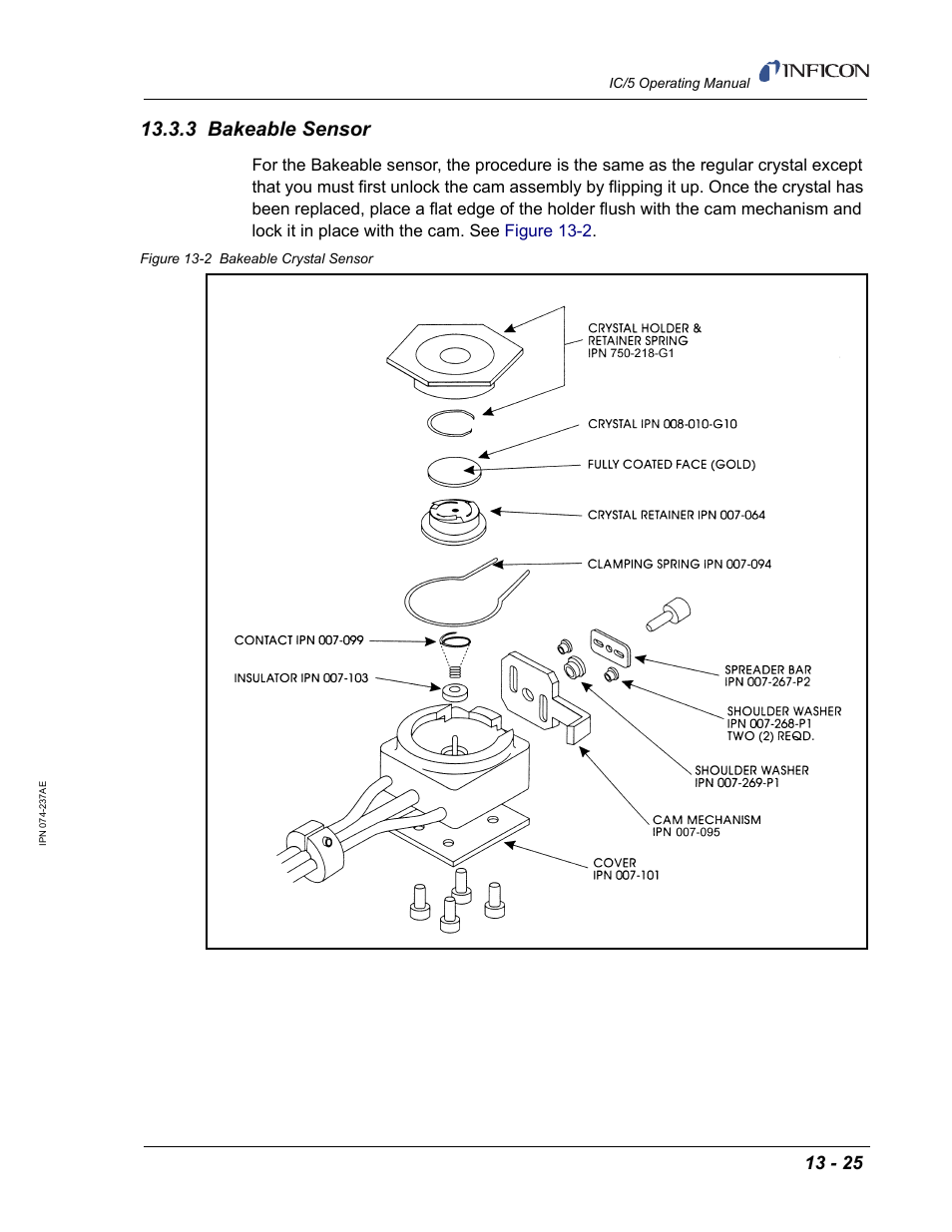 3 bakeable sensor | INFICON IC/5 Thin Film Deposition Controller User Manual | Page 289 / 312