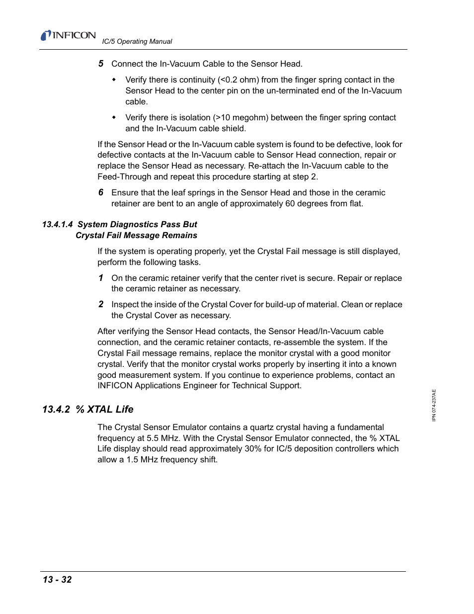 2 % xtal life | INFICON IC/5 Thin Film Deposition Controller User Manual | Page 296 / 312