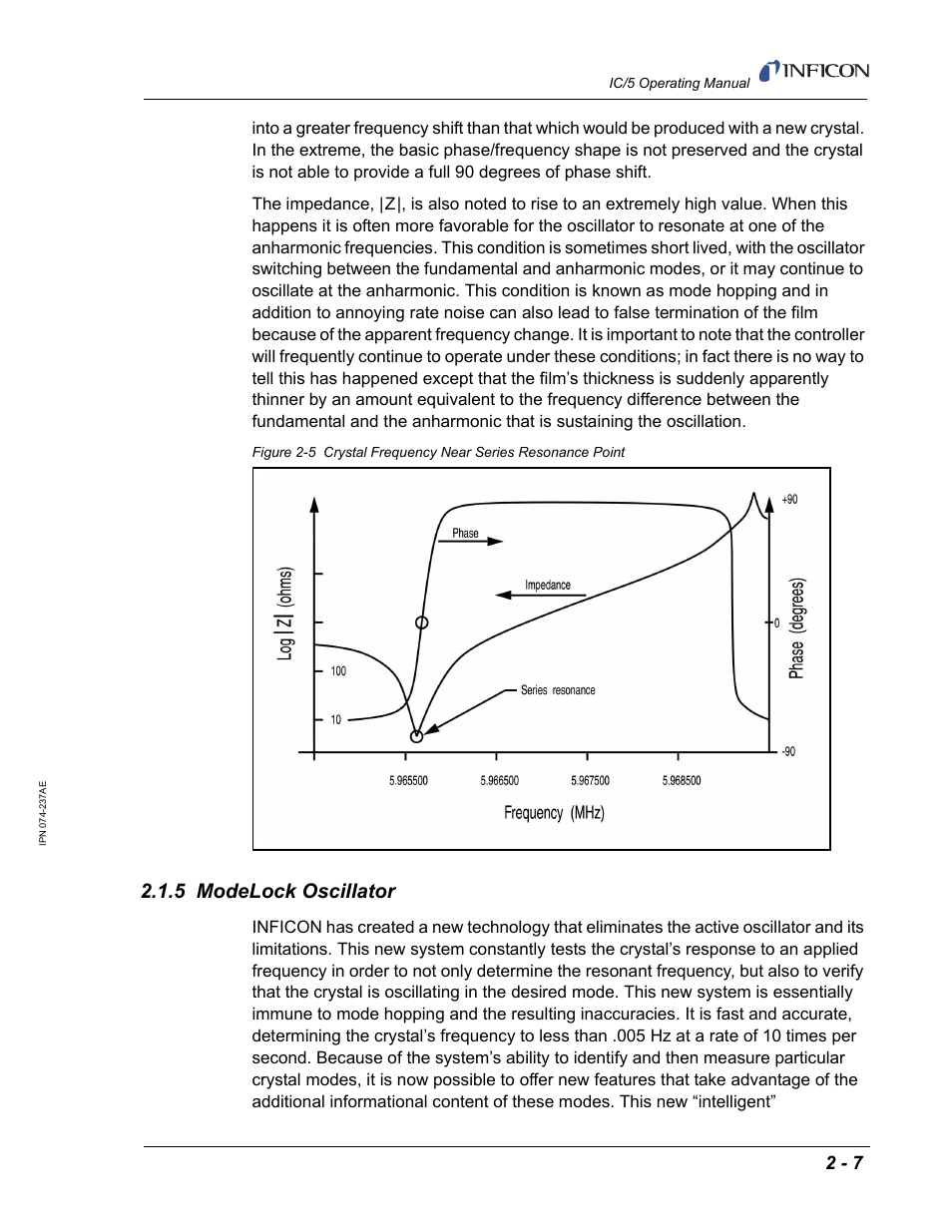 5 modelock oscillator, Figure 2-5 on, Ot as | Figure 2-5, Yed in | INFICON IC/5 Thin Film Deposition Controller User Manual | Page 43 / 312