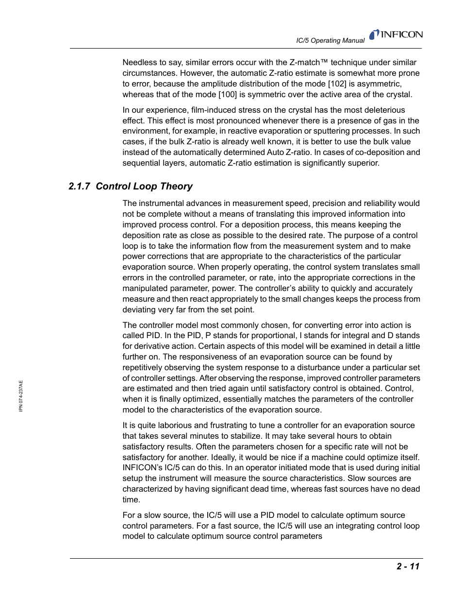 7 control loop theory | INFICON IC/5 Thin Film Deposition Controller User Manual | Page 47 / 312