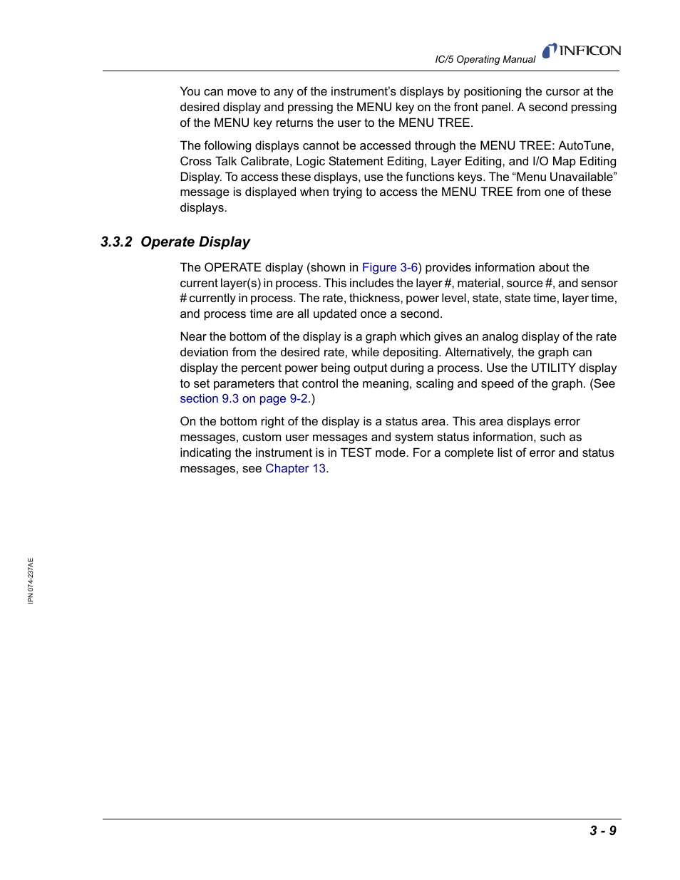 2 operate display | INFICON IC/5 Thin Film Deposition Controller User Manual | Page 61 / 312