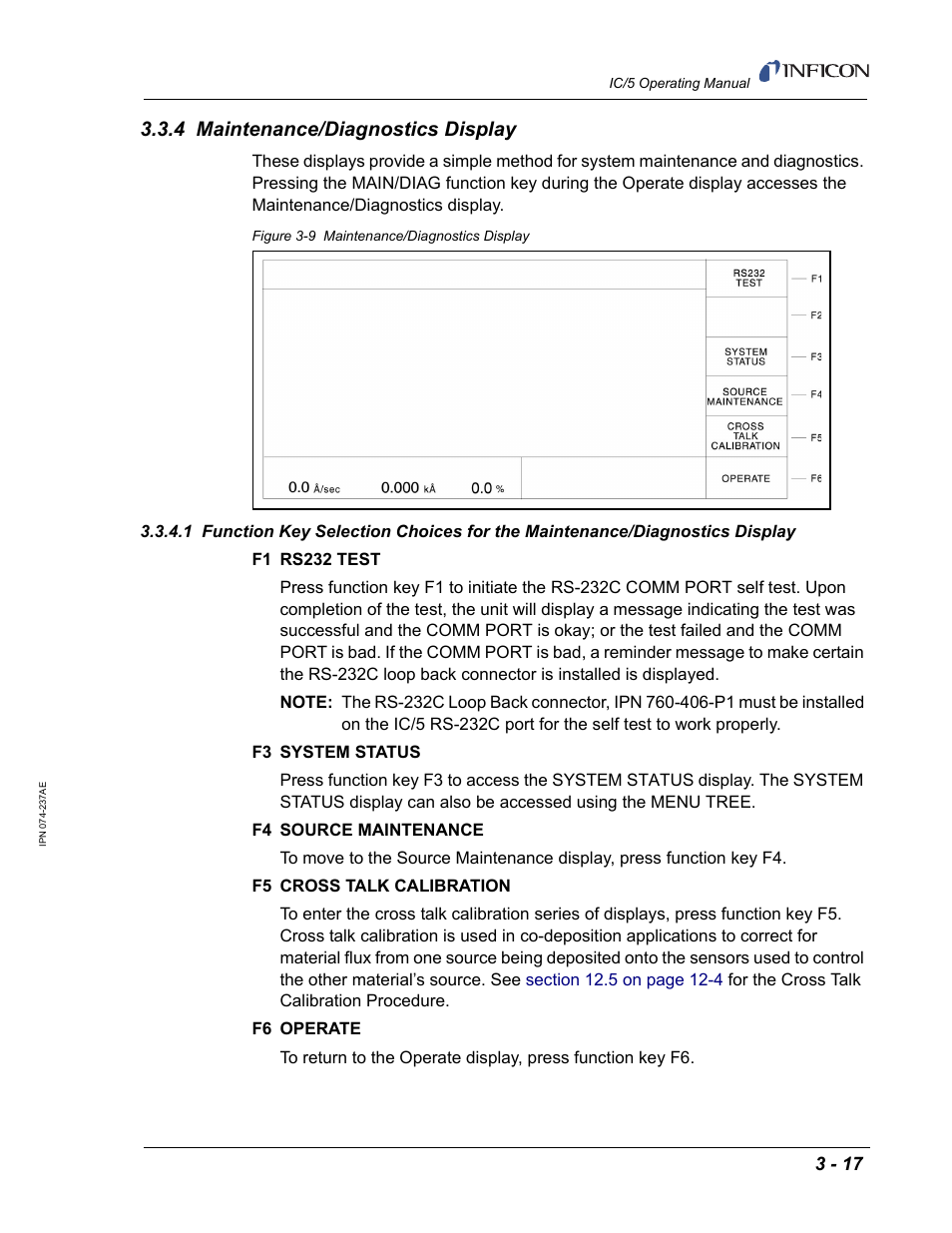 4 maintenance/diagnostics display | INFICON IC/5 Thin Film Deposition Controller User Manual | Page 69 / 312