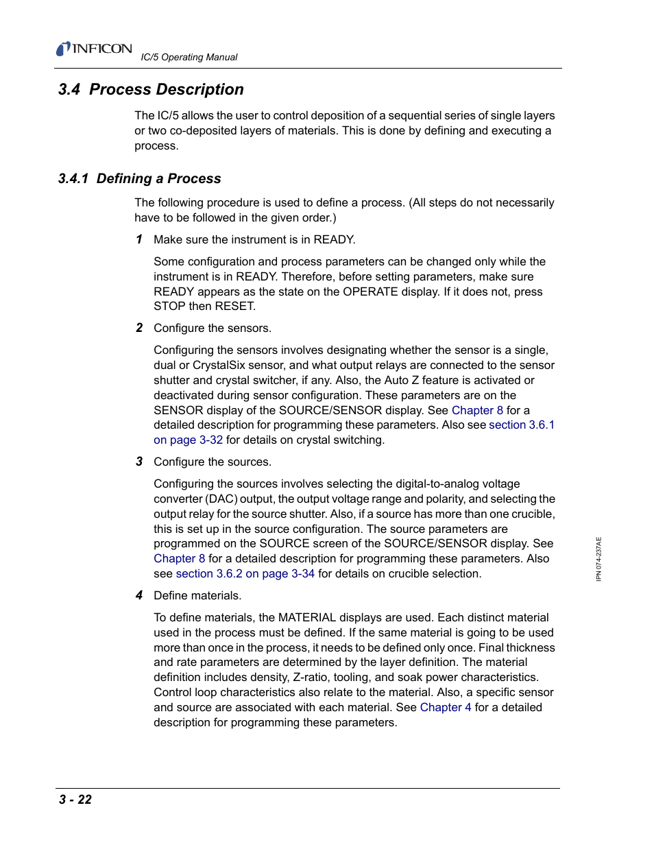 4 process description, 1 defining a process | INFICON IC/5 Thin Film Deposition Controller User Manual | Page 74 / 312