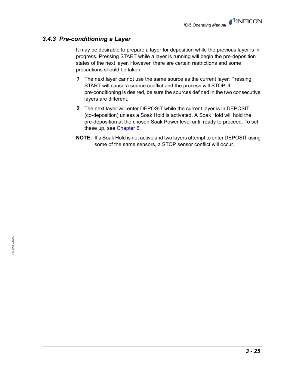 3 pre-conditioning a layer | INFICON IC/5 Thin Film Deposition Controller User Manual | Page 77 / 312