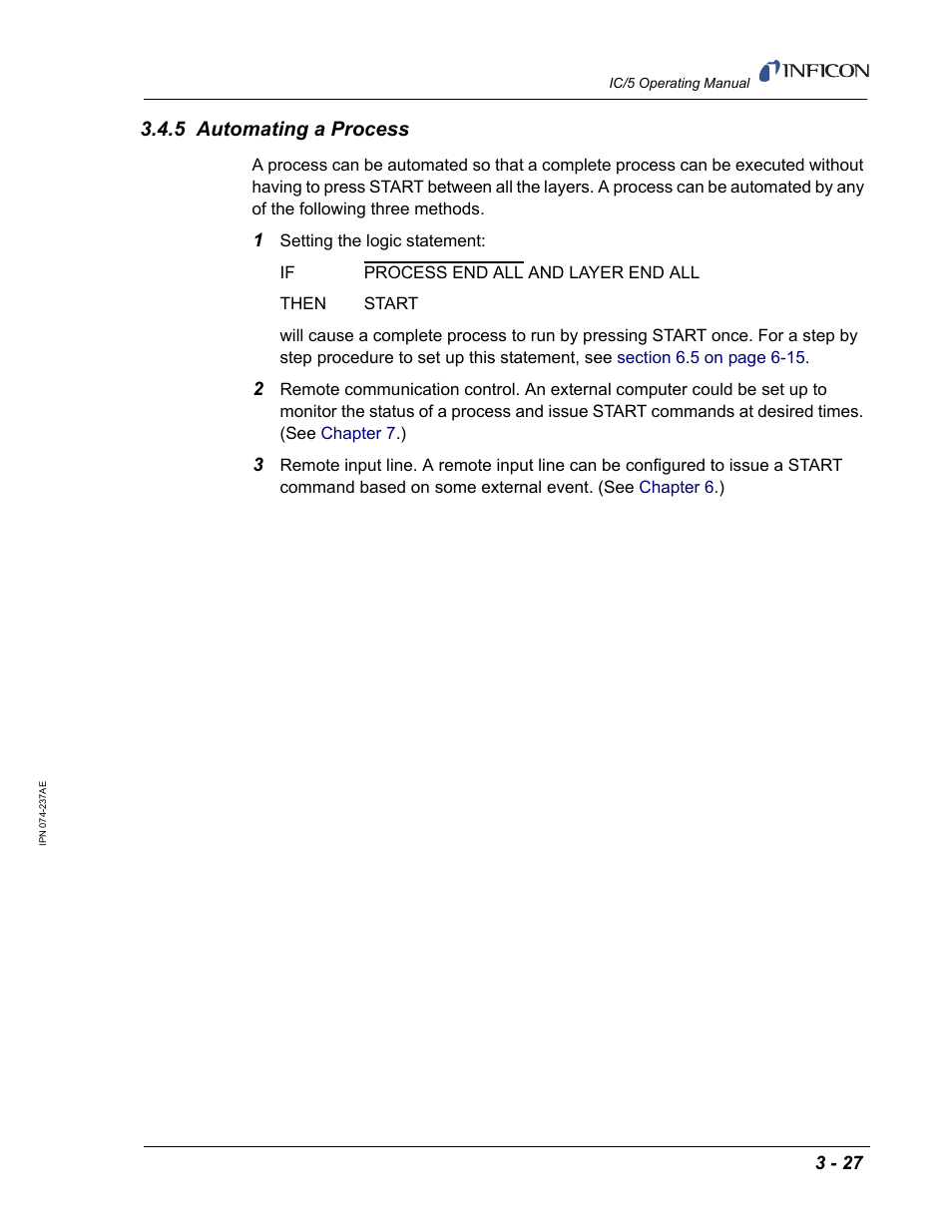 5 automating a process | INFICON IC/5 Thin Film Deposition Controller User Manual | Page 79 / 312