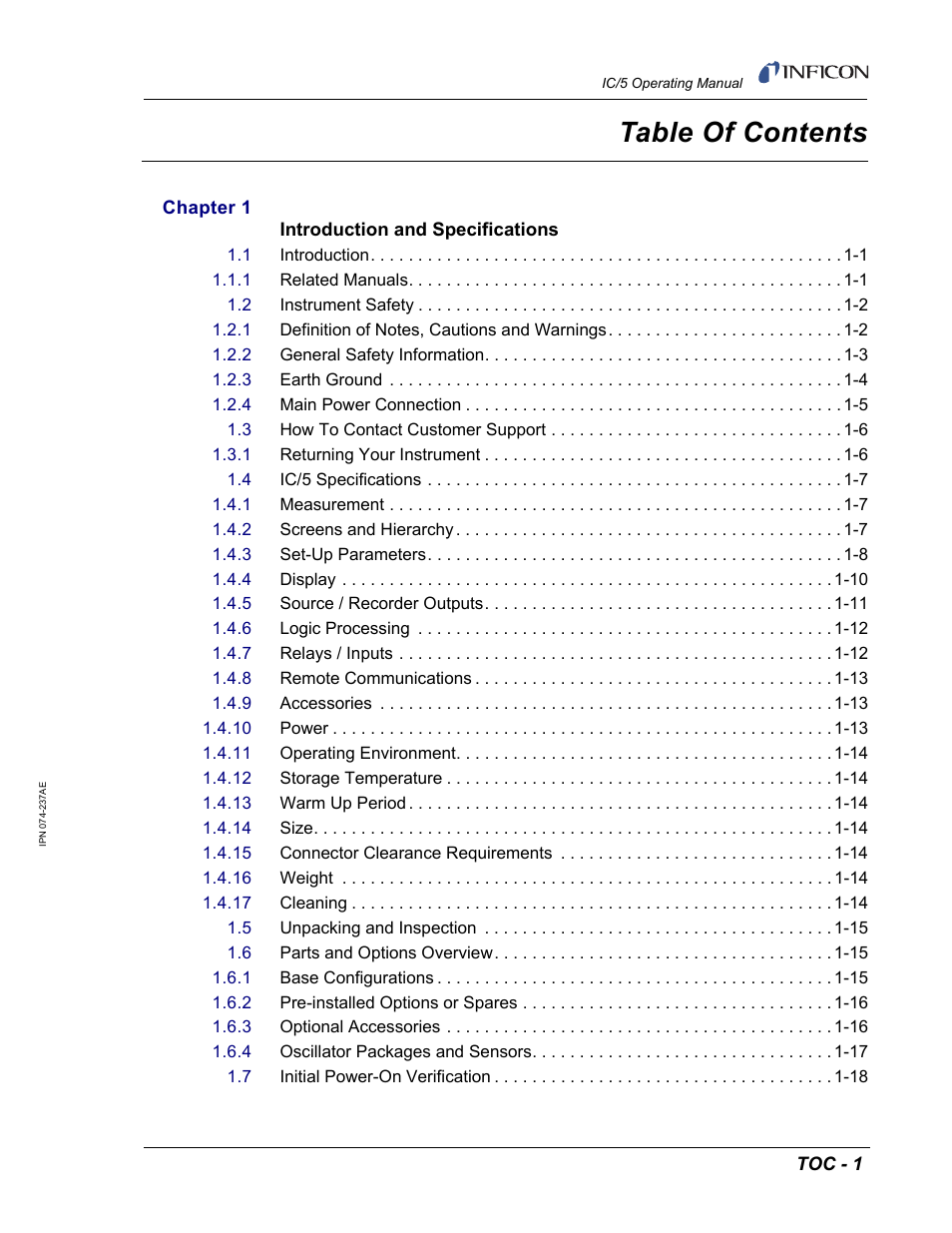 INFICON IC/5 Thin Film Deposition Controller User Manual | Page 9 / 312