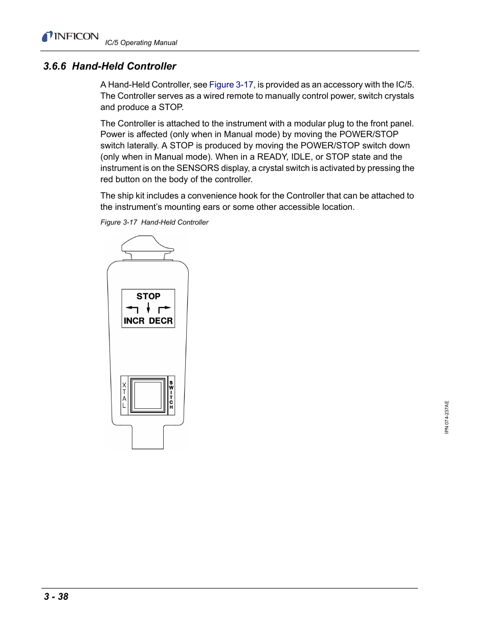 6 hand-held controller | INFICON IC/5 Thin Film Deposition Controller User Manual | Page 90 / 312