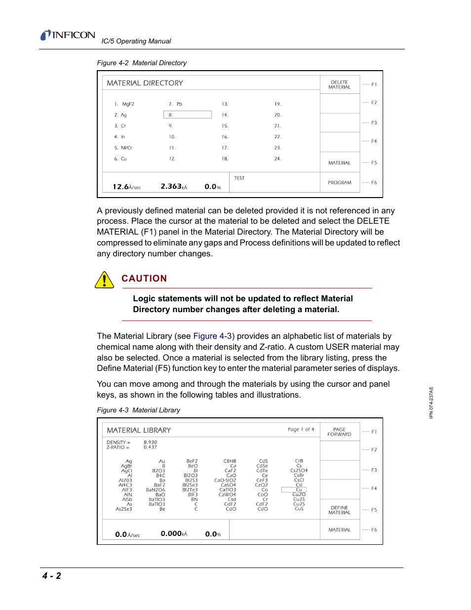 Ory (see, Figure 4-2, Upon | Caution | INFICON IC/5 Thin Film Deposition Controller User Manual | Page 96 / 312