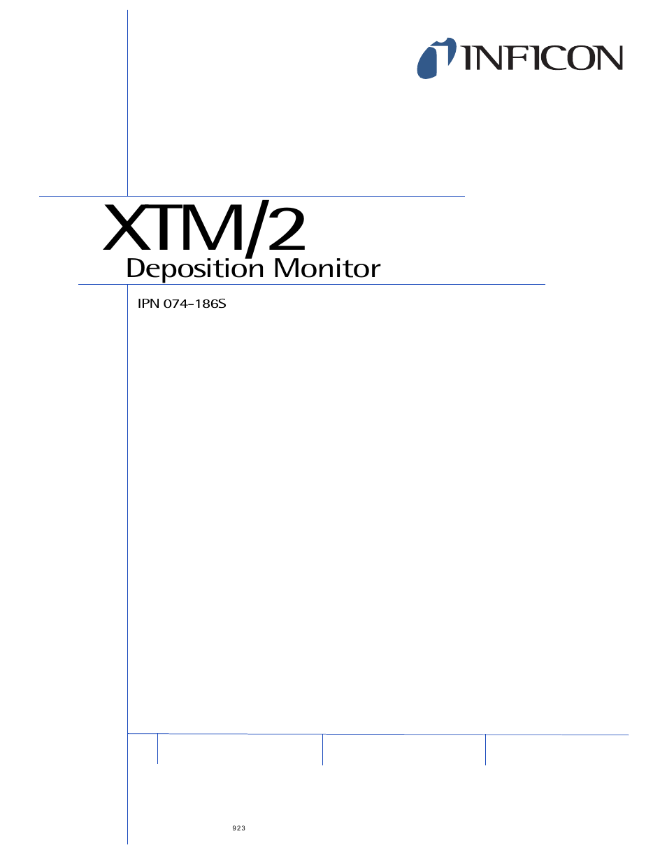 Xtm/2, Deposition monitor | INFICON XTM/2 Thin Film Deposition Monitor User Manual | Page 3 / 140