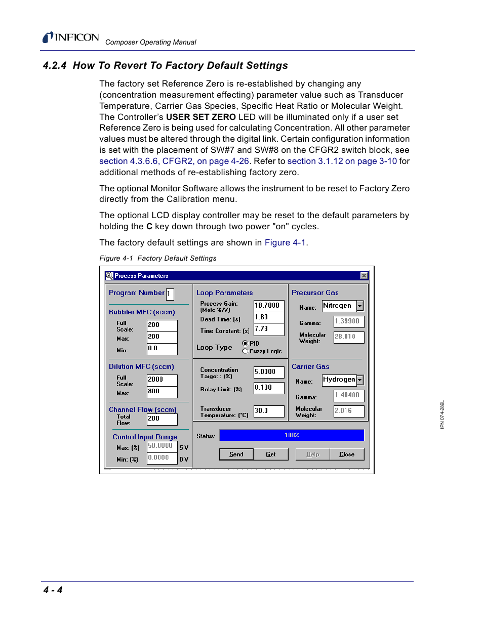 4 how to revert to factory default settings | INFICON Composer Gas Concentration Controller User Manual | Page 100 / 206