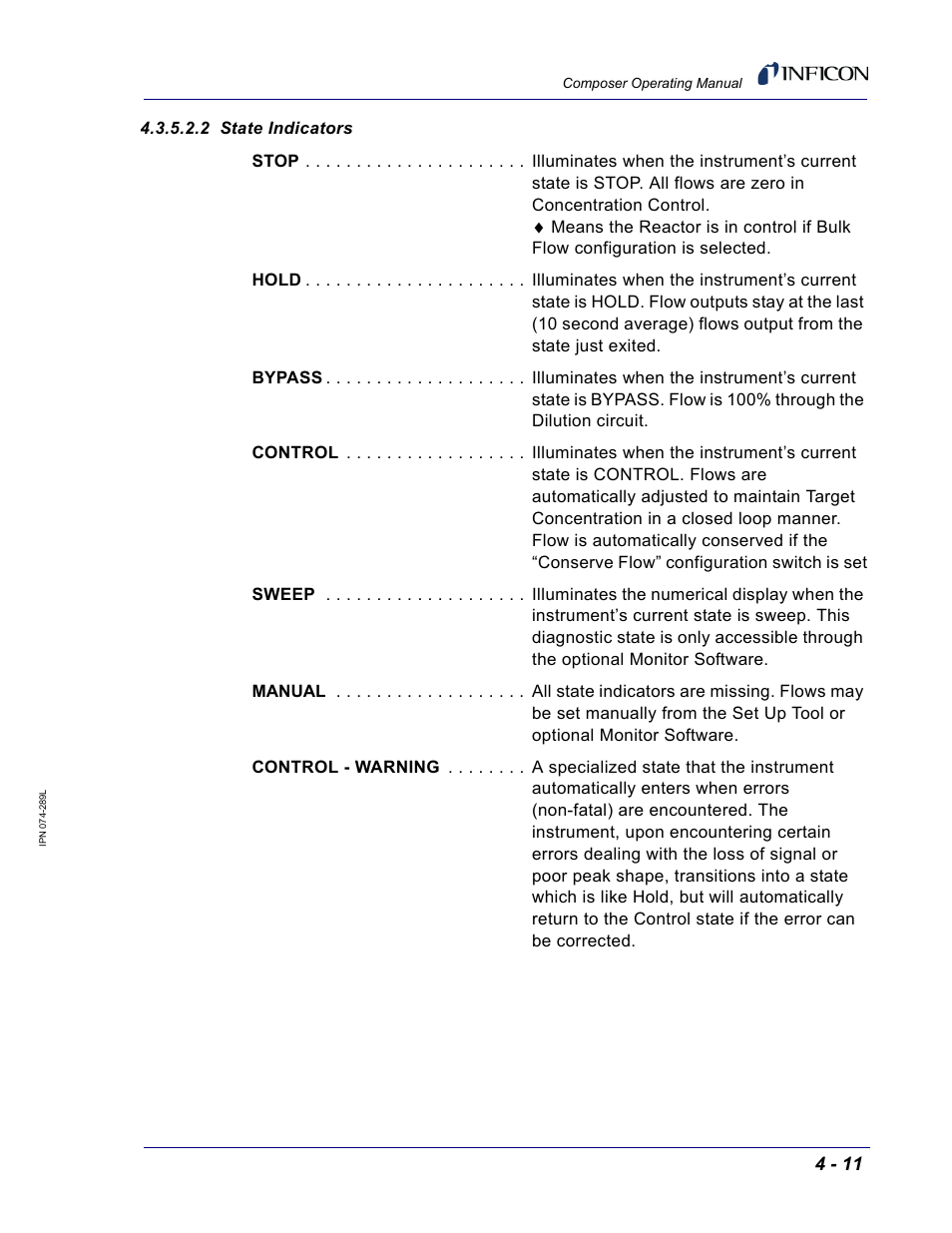 2 state indicators | INFICON Composer Gas Concentration Controller User Manual | Page 107 / 206