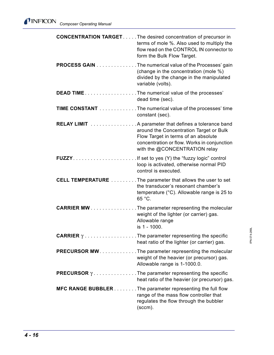 INFICON Composer Gas Concentration Controller User Manual | Page 112 / 206