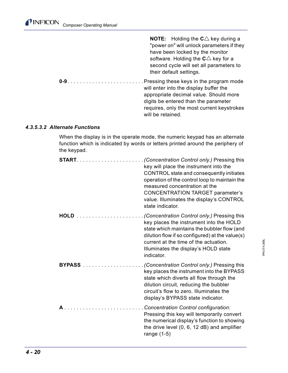 2 alternate functions | INFICON Composer Gas Concentration Controller User Manual | Page 116 / 206