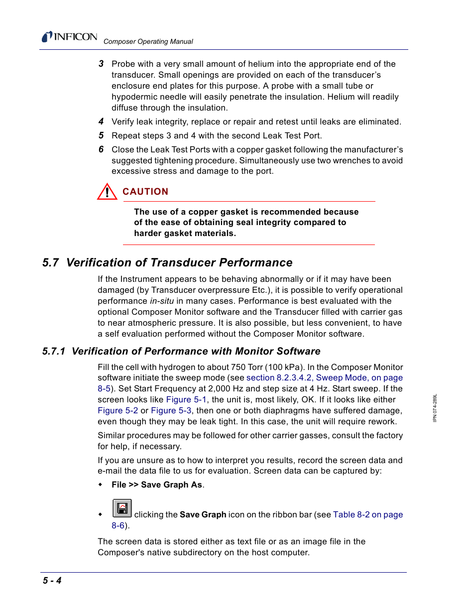 7 verification of transducer performance | INFICON Composer Gas Concentration Controller User Manual | Page 130 / 206