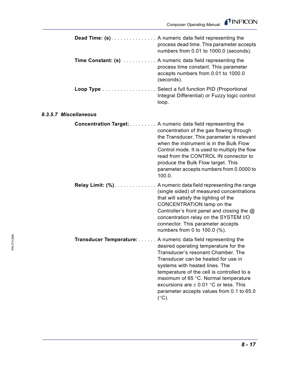 7 miscellaneous | INFICON Composer Gas Concentration Controller User Manual | Page 171 / 206