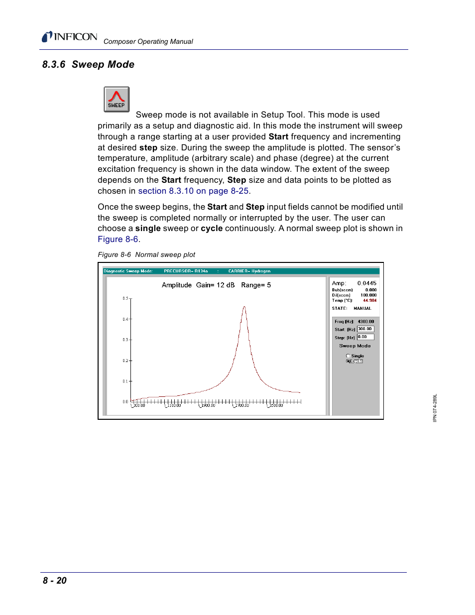 6 sweep mode, Section | INFICON Composer Gas Concentration Controller User Manual | Page 174 / 206