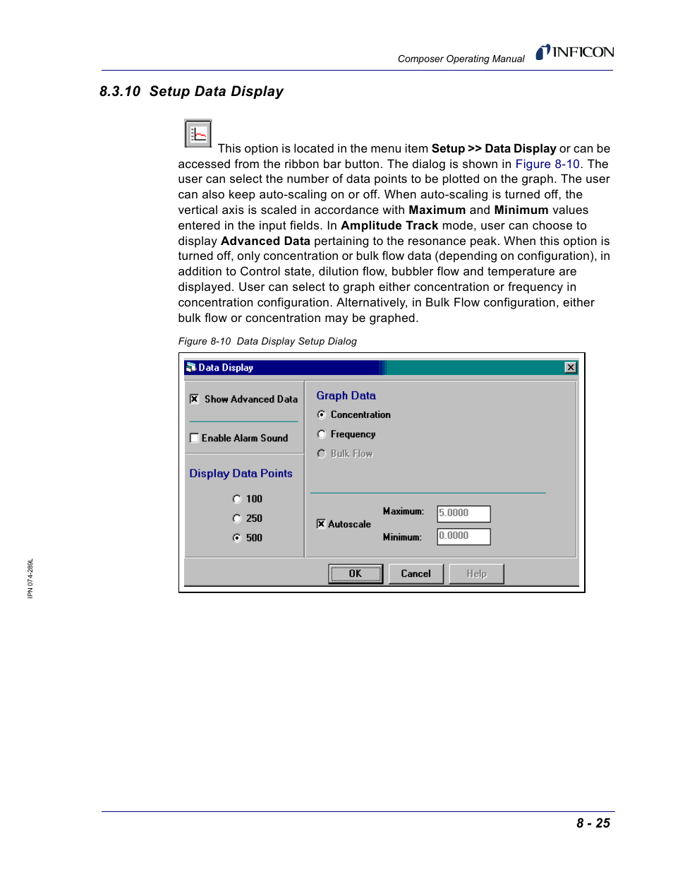 10 setup data display, Section, Section 8.3.10 on | INFICON Composer Gas Concentration Controller User Manual | Page 179 / 206