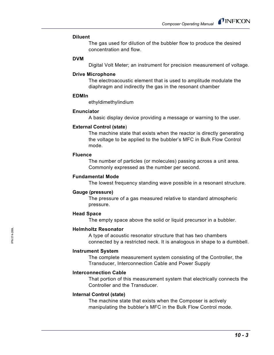 INFICON Composer Gas Concentration Controller User Manual | Page 189 / 206