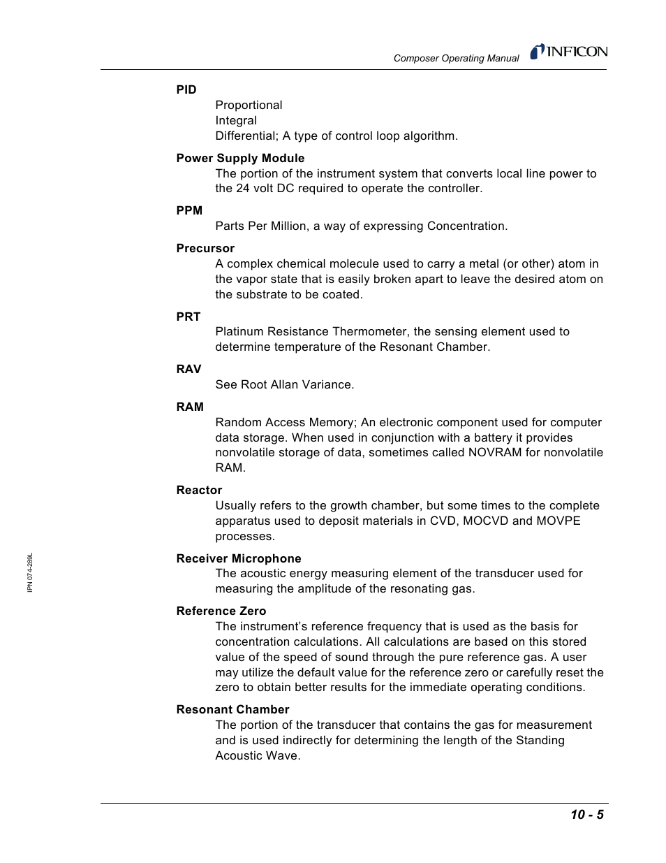 INFICON Composer Gas Concentration Controller User Manual | Page 191 / 206