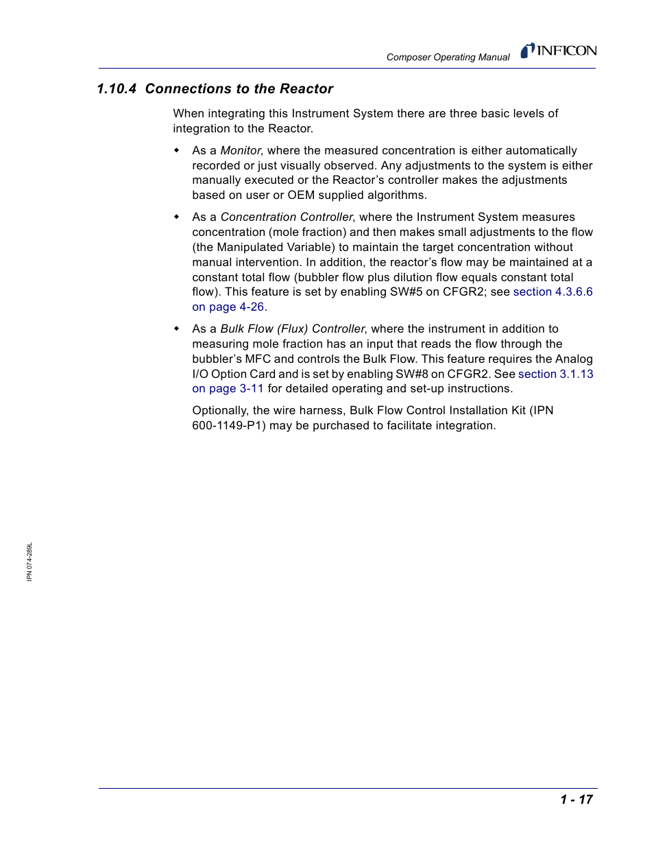 4 connections to the reactor | INFICON Composer Gas Concentration Controller User Manual | Page 35 / 206