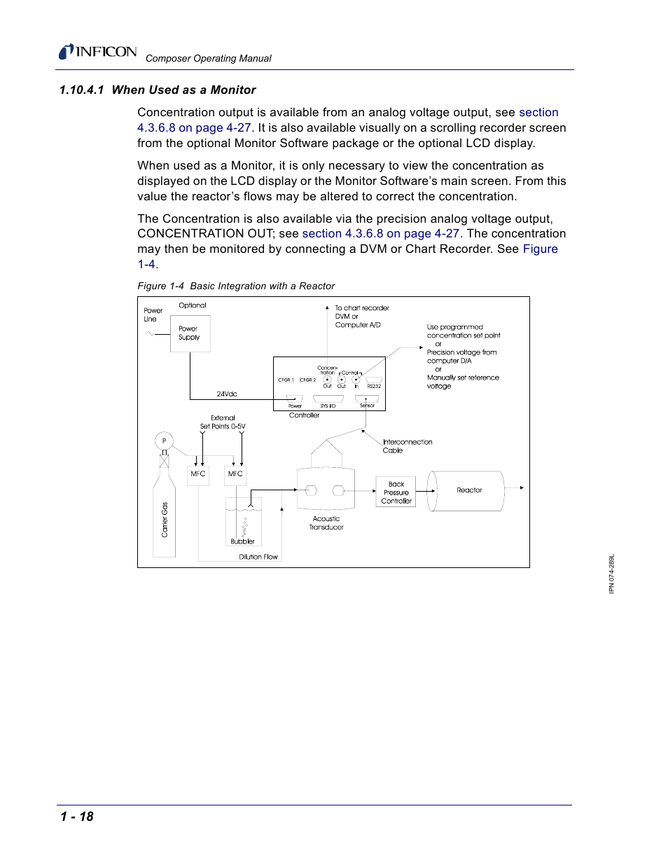 1 when used as a monitor | INFICON Composer Gas Concentration Controller User Manual | Page 36 / 206