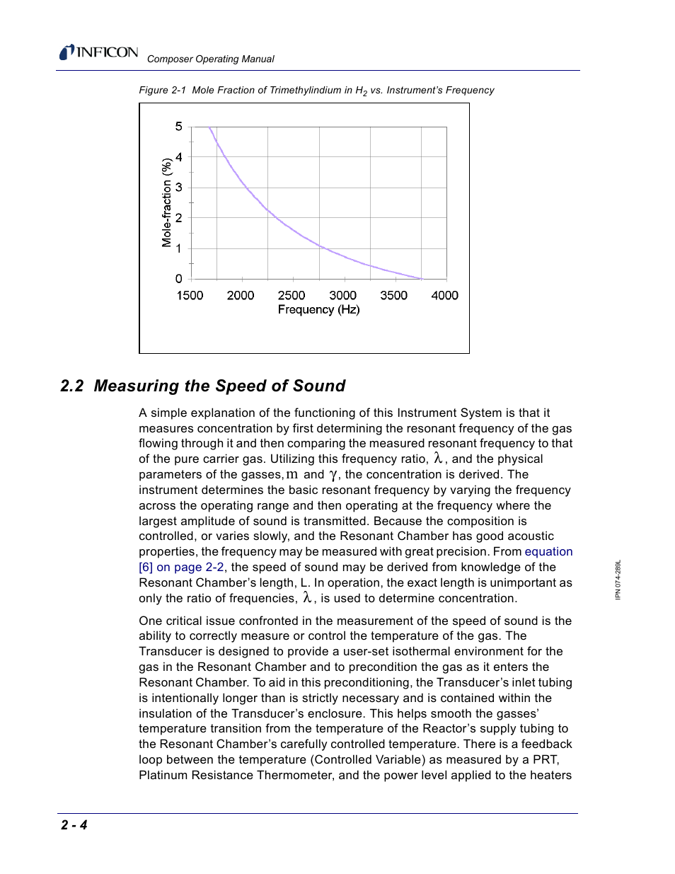 2 measuring the speed of sound, Λm γ λ | INFICON Composer Gas Concentration Controller User Manual | Page 46 / 206