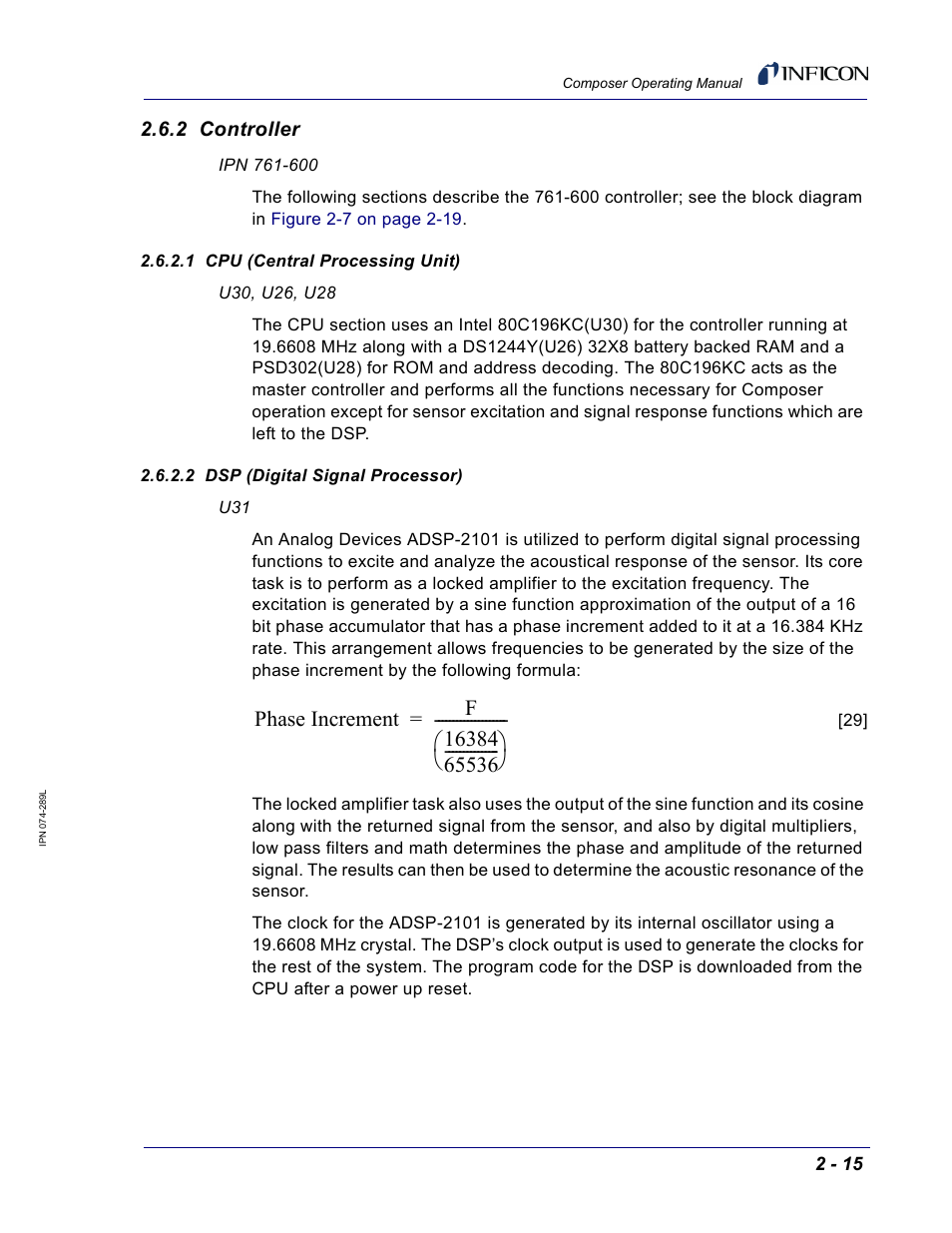 2 controller, 1 cpu (central processing unit), 2 dsp (digital signal processor) | INFICON Composer Gas Concentration Controller User Manual | Page 57 / 206