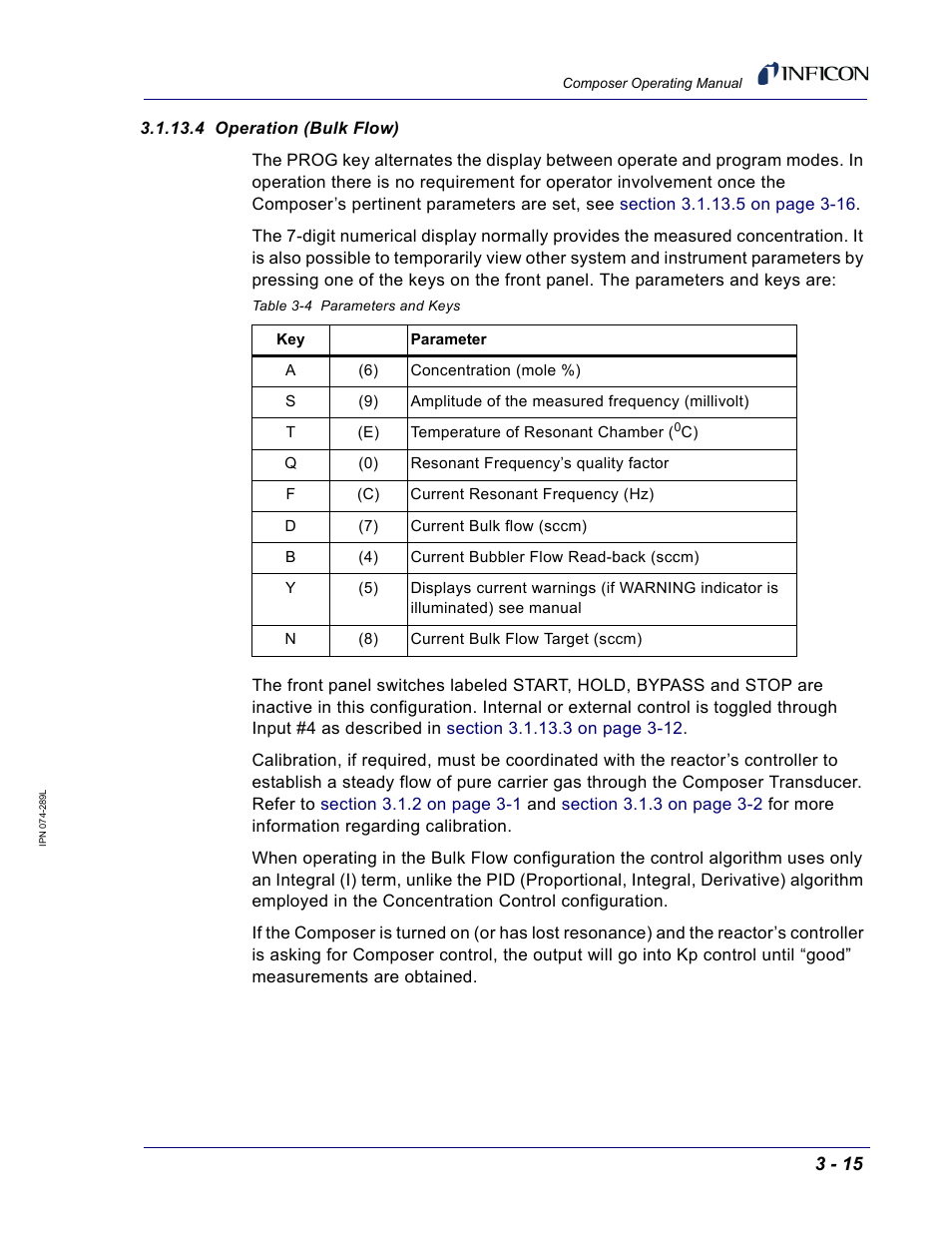 4 operation (bulk flow) | INFICON Composer Gas Concentration Controller User Manual | Page 77 / 206