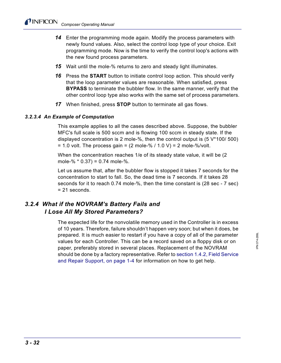 4 an example of computation | INFICON Composer Gas Concentration Controller User Manual | Page 94 / 206