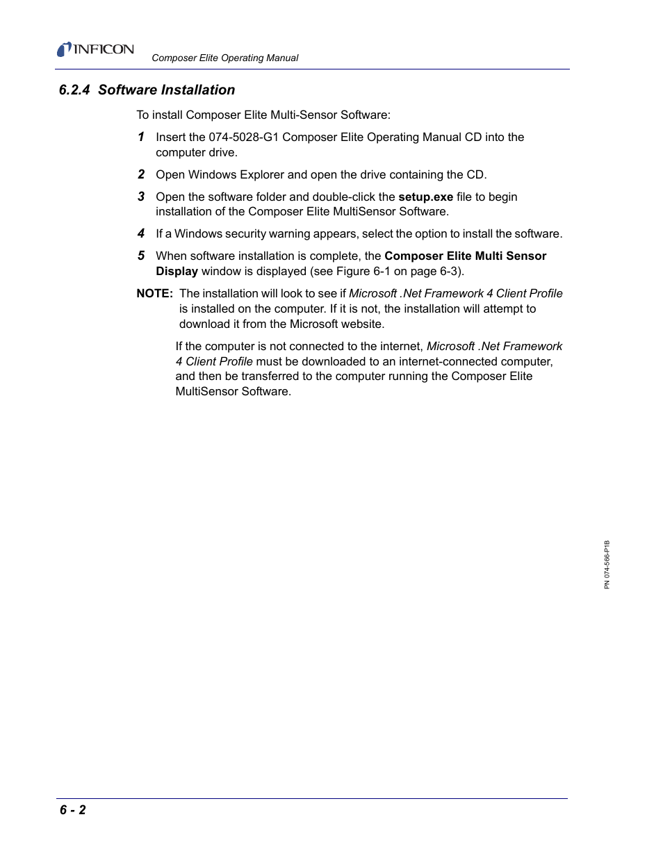 4 software installation | INFICON Composer Elite Gas Concentration Monitor User Manual | Page 108 / 152