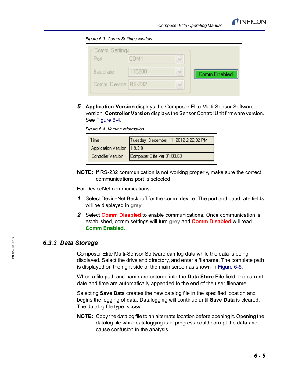 3 data storage | INFICON Composer Elite Gas Concentration Monitor User Manual | Page 111 / 152