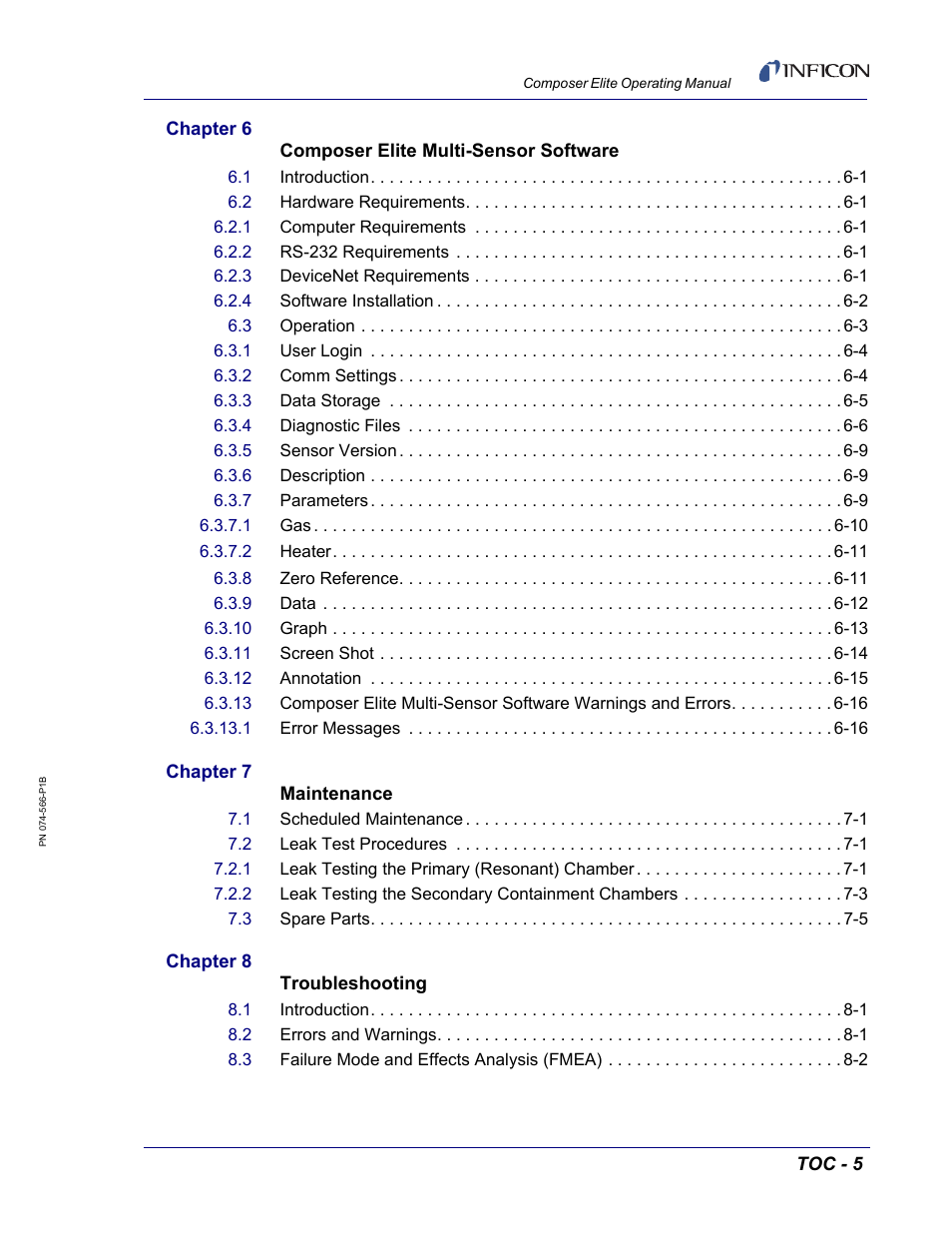 INFICON Composer Elite Gas Concentration Monitor User Manual | Page 13 / 152