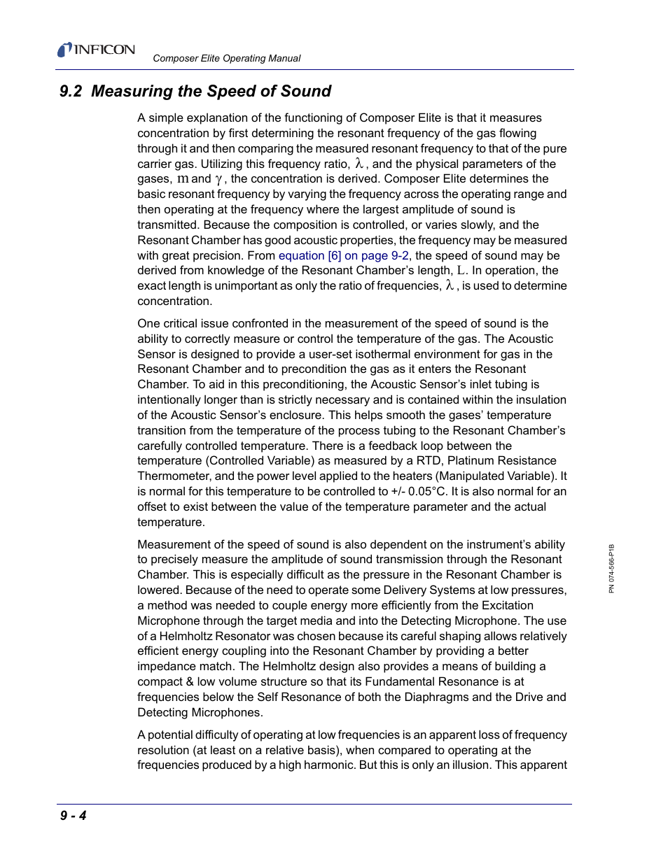 2 measuring the speed of sound | INFICON Composer Elite Gas Concentration Monitor User Manual | Page 138 / 152