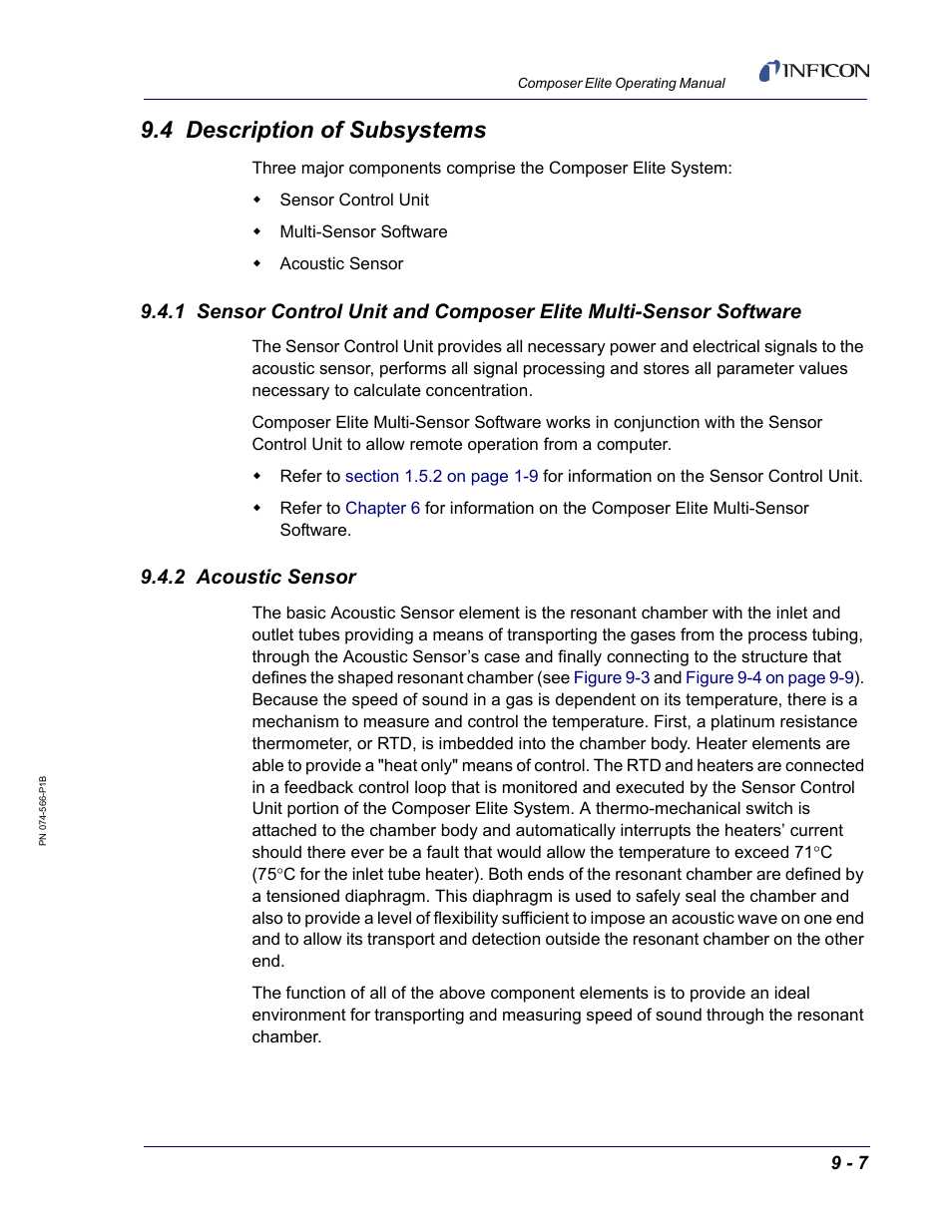 4 description of subsystems, 2 acoustic sensor | INFICON Composer Elite Gas Concentration Monitor User Manual | Page 141 / 152