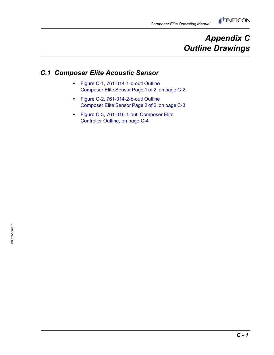 Appendix c outline drawings, C.1 composer elite acoustic sensor, Appendix c | INFICON Composer Elite Gas Concentration Monitor User Manual | Page 149 / 152
