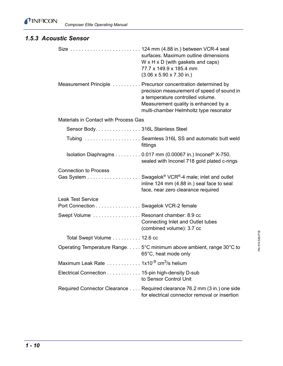 3 acoustic sensor | INFICON Composer Elite Gas Concentration Monitor User Manual | Page 24 / 152