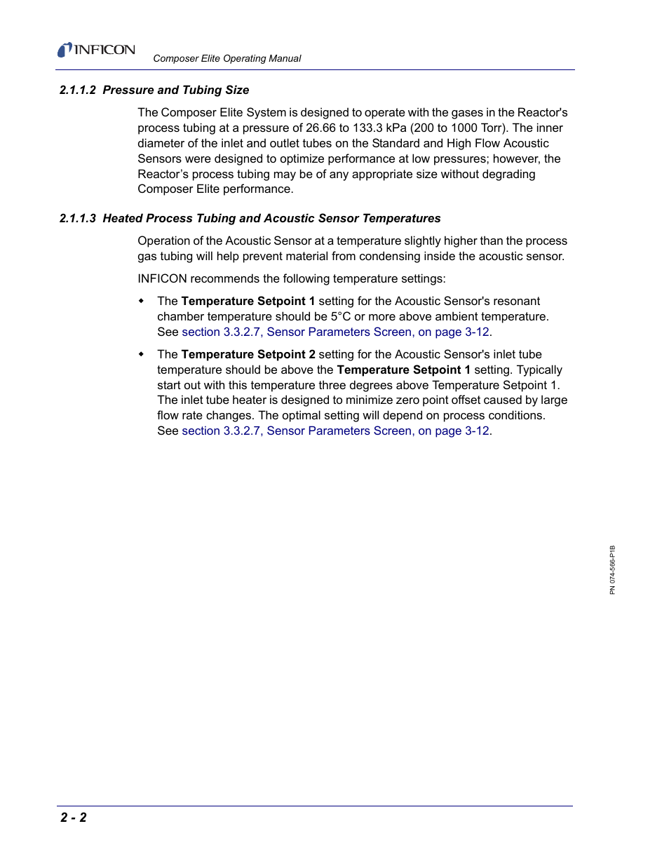 2 pressure and tubing size | INFICON Composer Elite Gas Concentration Monitor User Manual | Page 30 / 152